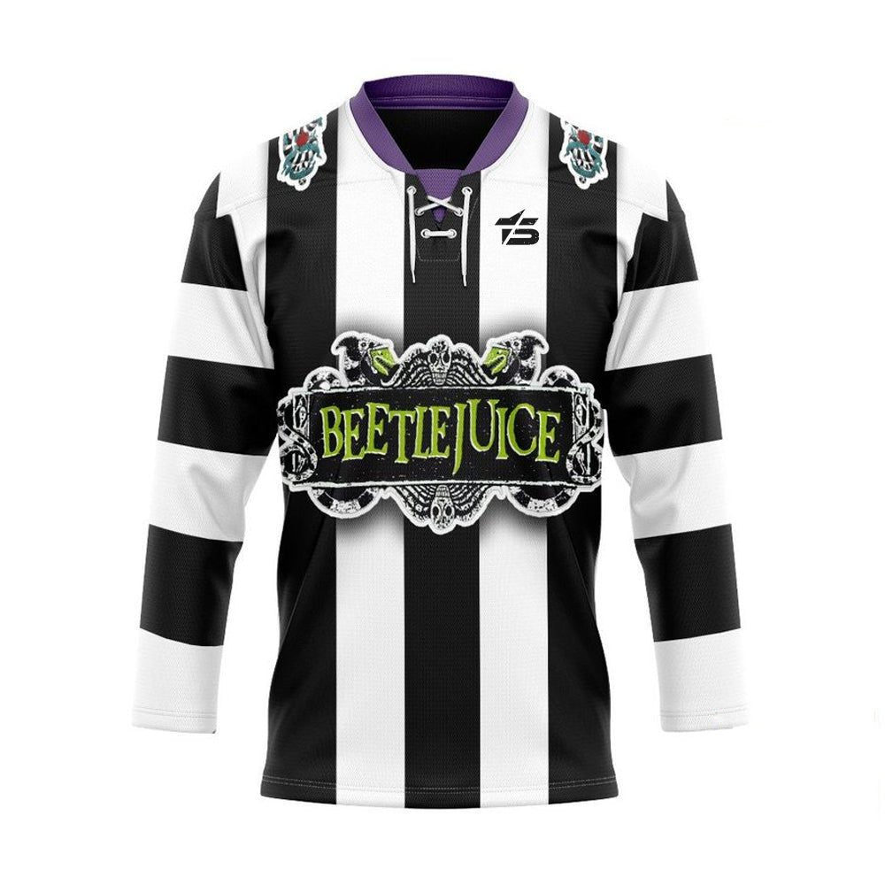 3D Beetlejuice Sandworm Custom Name Number Hockey Jersey - Taxza Sports
