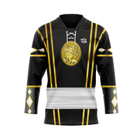 3D Black Frog Ninja Mighty Morphin Power Rangers Ninjetti Custom Hockey Jersey - Taxza Sports