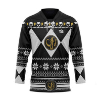 3D Black MIGHTY MORPHIN Power Ranger Ugly Custom Hockey Jersey - Taxza Sports