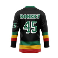 3D Bob Marley Iron Lion 45 Custom Name Hockey Jersey - Taxza Sports