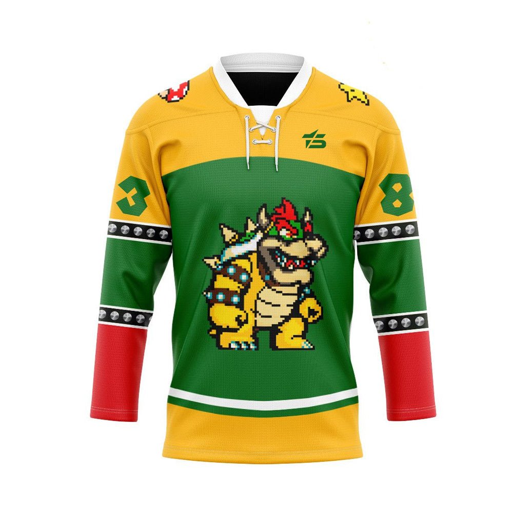 3D Bowser Sports Custom Name Number Hockey Jersey - Taxza Sports