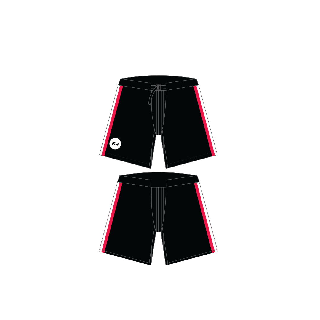 Black and red custom hockey pant shells