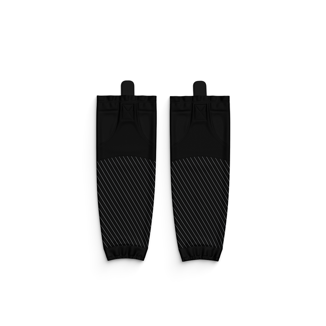 Black custom ice hockey socks for teams