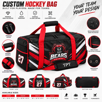 Custom hockey bag with 1000D polyester, water-resistant material, pockets and team customization