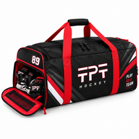 Custom hockey equipment bag with compartments for ice hockey gear