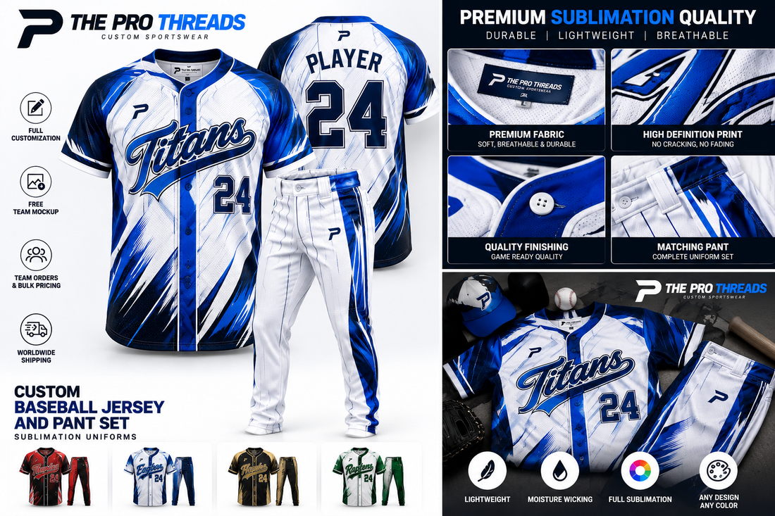 Custom baseball uniform sublimation quality, fabric and matching pants