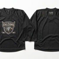 Custom black hockey practice jerseys with team logo