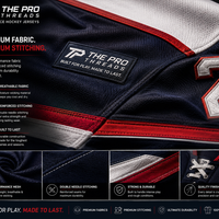 Custom embroidered hockey jersey team logo detail