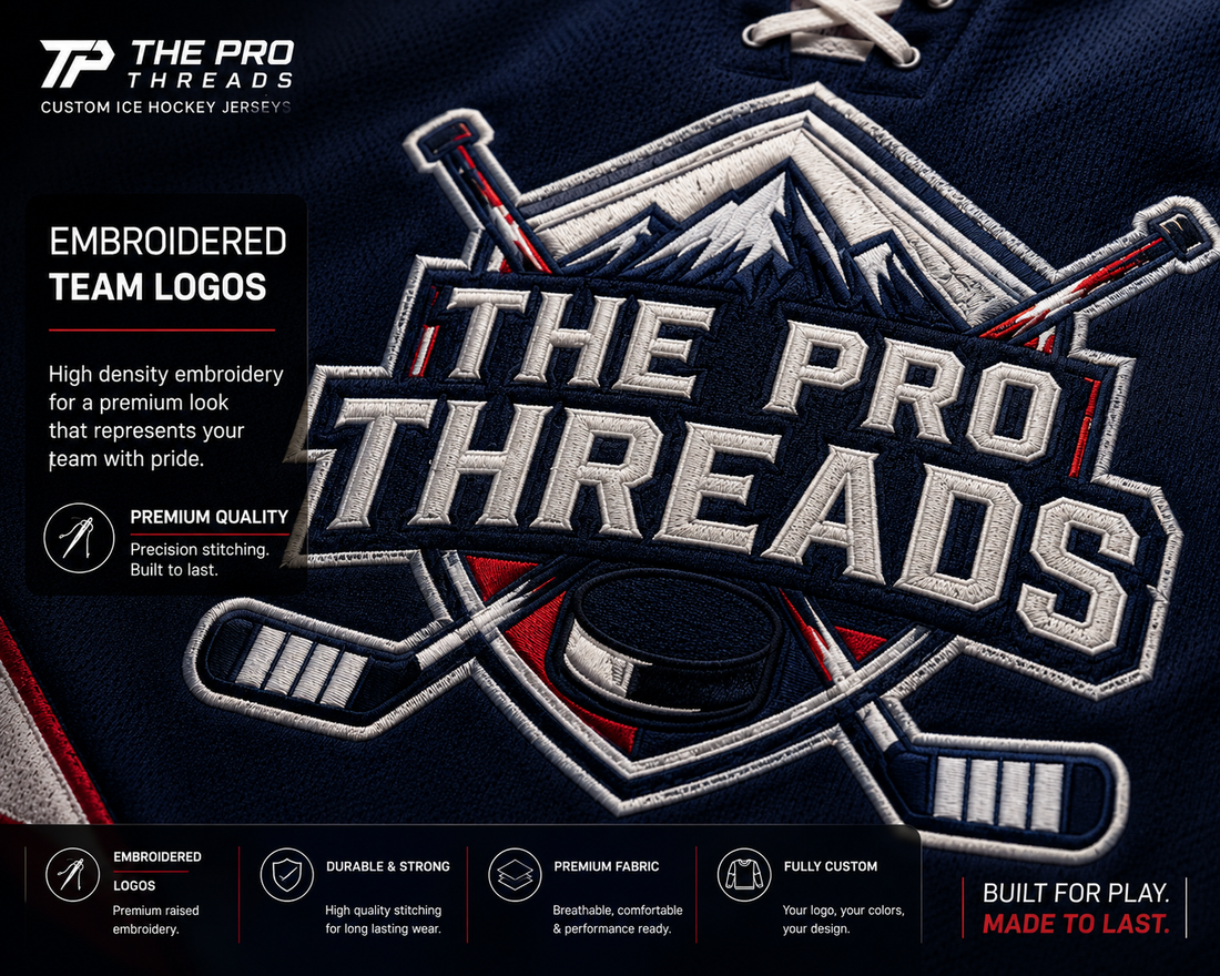 Custom hockey jersey with stitched player name and number