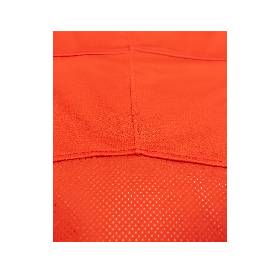 Custom orange hockey socks sublimated fabric detail