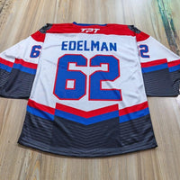 Custom sublimated hockey jersey front and back with personalized team design