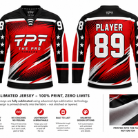 Custom ice hockey jersey back view with player number Custom hockey jerseys USA and Canada
