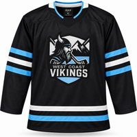 Custom embroidered ice hockey jersey with tackle twill