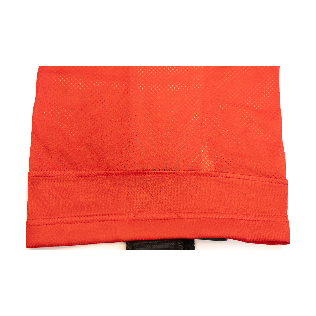 Custom orange hockey socks sublimated fabric detail