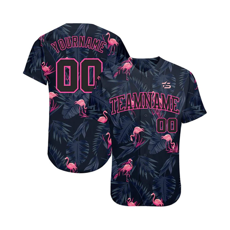 Custom 3D Pattern Design Flamingo Authentic Baseball Jersey - Taxza Sports