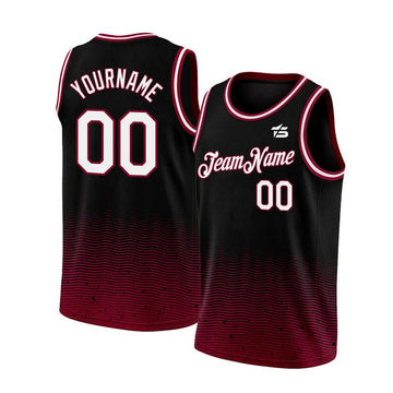 Custom Black White - Maroon Fade Fashion Authentic City Edition Basketball Jersey - Taxza Sports